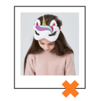 Slaapmasker Unicorn glitter roze/wit